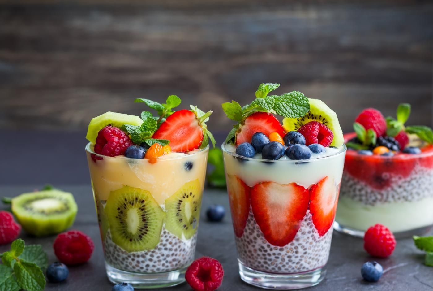 Chia-Mandel-Beerenpudding